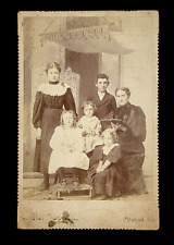 Original Old Vintage Studio Cabinet Card Picture Family Women Children USA 1896 picture