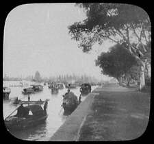 Seawall,Harbor,Sampans,Canton,Guangzhou,China,1895,William Henry Jackson picture