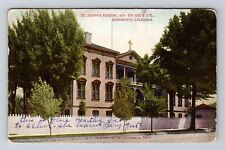 Sacramento CA-California, St Joseph's Academy, Antique Vintage Souvenir Postcard picture