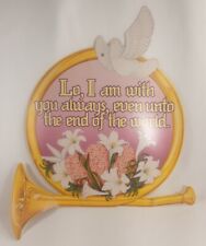 Easter Dove & Trumpet Beistle Die-Cut Wall Hanging Vintage Religious Decor picture