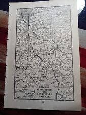 1902 Train Route Map CHICAGO INDIANAPOLIS & LOUISVILLE RAILWAY railroad Stations picture