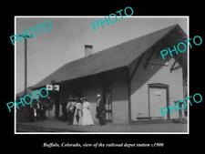 OLD LARGE HISTORIC PHOTO OF BUFFALO COLORADO THE RAILROAD DEPOT STATION c1900 picture