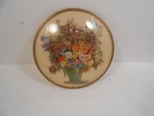 Vintage Dried Flower Bouquet Convex Bubble Glass Wall Art picture