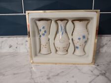 Classic Lenox  5” Set of 3 Floral Bud Vases Gold Rim picture