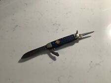VINTAGE AUTHENTIC SIGNED BSA CAMILLUS BLUE STAG HANDLE 3 FUNCTION KNIFE NR picture