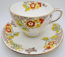 Vintage Radfords “Cynthia” Cup & Saucer Orange Yellow Floral Hand Painted Teacup picture
