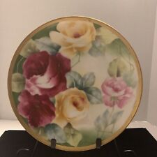 Hand Painted Coronet Limoges Emoem Elegant Roses Stamped With Maker 9inch picture