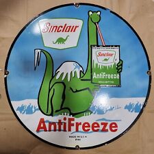 SINCLAIR ANTI-FREEZE PORCELAIN ENAMEL SIGN 30 INCHES ROUND picture
