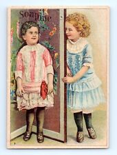 Soapine Trade Card Hide & Seek Screen Girls Playing Kendall Providence RI VTG Ad picture
