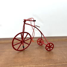 Vintage Handcrafted Red Metal Tricycle Christmas Ornament Holiday Decor picture