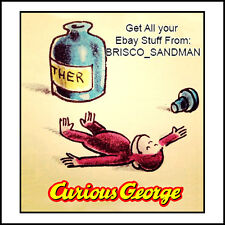 Fridge Fun Refrigerator Magnet CURIOUS GEORGE -PASSED OUT ON ETHER- funny picture