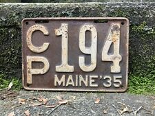 Authentic Vintage 1935 Maine License Plate Antique Metal License Plate Auto Tag picture