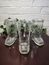 Set of 3 Vintage Western Star Beer Glass Boot Shaped 6” Tall with Handle picture