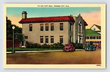 Postcard Florida Panama City FL City Hall 1940s Unposted Linen picture