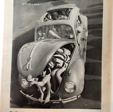 Car Pool Volkswagen Bug VW Vintage 1964 Magazine Print Automobile Teenagers picture
