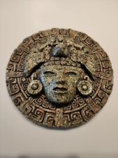 Vintage OriginaZarebskiMayan Aztec Crushed Turquoise Malachite Plaque picture