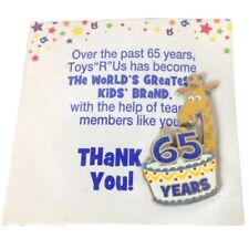 NEW Toys R Us 65 Years 2” Enamel Collectors Pin Employee Gift  Geoffrey Giraffe picture