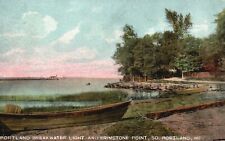 Postcard ME South Portland Breakwater Light Brimstone Point 1908 Old PC J1324 picture