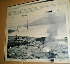 1989  (2 DIFF.) EATHQUAKE SAN FRANCISCO AP PRESS WIRE PHOTO FIRE RARE VINTAGE picture