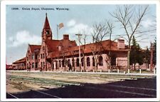Union Railroad Depot, Cheyenne Wyoming - c1920s White Border Postcard picture