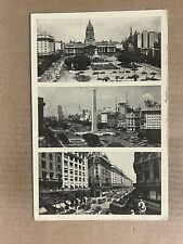 Postcard Buenos Aires Argentina Congress Square Avenue 9 De Julio July Vintage picture