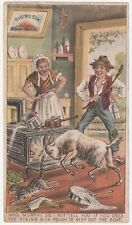 1880s~Canton Massachusetts MA~Animal Disaster~Stove Polish~Victorian Trade Card picture