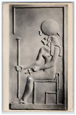 c1920's Goddess Sekhmet Statue Hieroglyphs Karnak Egypt RPPC Unposted Postcard picture