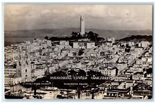 c1930's Birds Eye View Memorial Tower San Francisco CA RPPC Photo Postcard picture