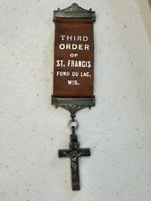 Vintage Third Order Of St Francis Ribbon Medal W/Crucifix picture
