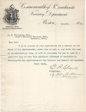 1896 COMMONWEALTH MASSACHUSETTS TREASURY DEPT BOSTON TOWNSEND NATIONAL BANK picture