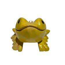 Vintage Artesania Rinconada Clay Green Yellow Tree Frog Figurine picture