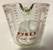 Vintage Pyrex 4 Cup 32oz / 1Qt Glass Measuring Cup Red Letters 532 D Handle picture