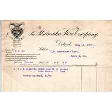1907 The Peninsular Stove Company Detroit MI Letterhead Billhead Receipt D11 picture