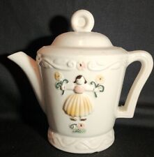Vintage PORCELIER Vitreous China Teapot USA 1940s Dutch Girl 7 inches picture