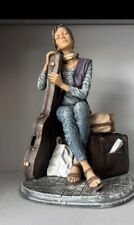 Arte Romera 90s Espana Woman Sitting on Suitcases Holding Guitar Statue picture