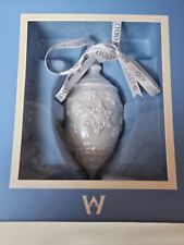 WEDGWOOD White Snowflake Jasperware Tear Drop Ornament Made In England w/ Box picture