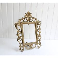 Vintage Antique Ornate Victorian Brass Frame - Art Nouveau Rococo Style Frame picture