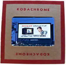 Kodachrome Red Border Slide | *1949* RCA VICTOR TELEVISION Billboard Sign Ad picture