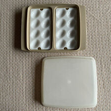 Vintage Tupperware Deviled Egg Keeper Carrier Tray Container Beige/Tan 723-3 picture