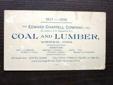 1898  EDWARD CHAPPELL CO.  COAL and LUMBER, NORWICH, CONN - TRADE CARD picture