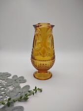 Vintage MCM Viking Glass Gold Owl Fairy Lamp 7” Candle Light, CHIPPED BASE, READ picture
