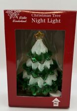 Rare Vintage Beautiful Winter Wonderland Christmas Tree Acrylic Night Light picture