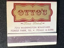 VINTAGE MATCHBOOK - OTTO'S FIND FOOD RESTAURANT - FOREST PARK, IL - UNSTRUCK picture