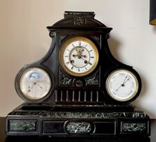 Rare Antique French Perpetual Calendar Clock- Open Escapement, Moon & Barometer picture