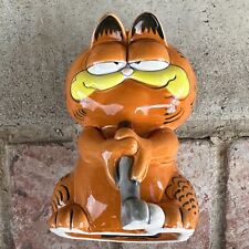 Enesco Garfield Cat Ceramic Smiling Gold Bank Figure coin figurine 1981 vintage picture