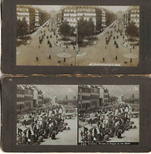 set of 2 stereoviews. Paris & Germany Market. C. 1880s? picture