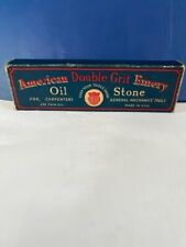 Vintage American Double Grit Emery A E-7 Stone In Original Box picture