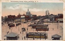 Postcard NY: Williamsburg Bridge Plaza, Brooklyn, New York, c1917, Streetcars picture