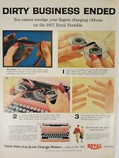 1957 Pink Royal Portable Typewriter Ad 'No Smudge Ribbon' Higher School Marks picture