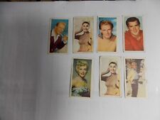 Lot of 7 Barratt Bassett Trade Cards Famous Film Stars 1961 picture